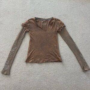 Y2K vintage Blue Tattoo long sleeve